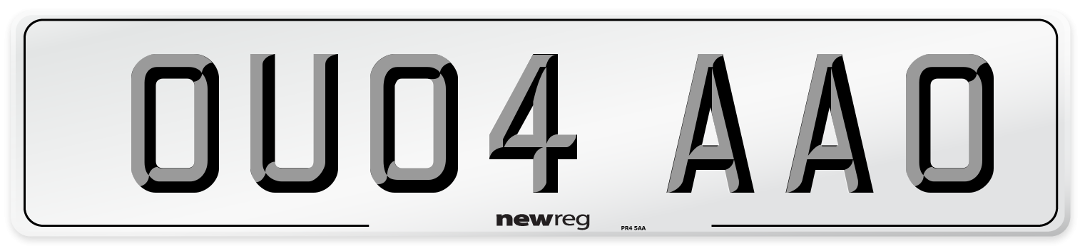 OU04 AAO Number Plate from New Reg